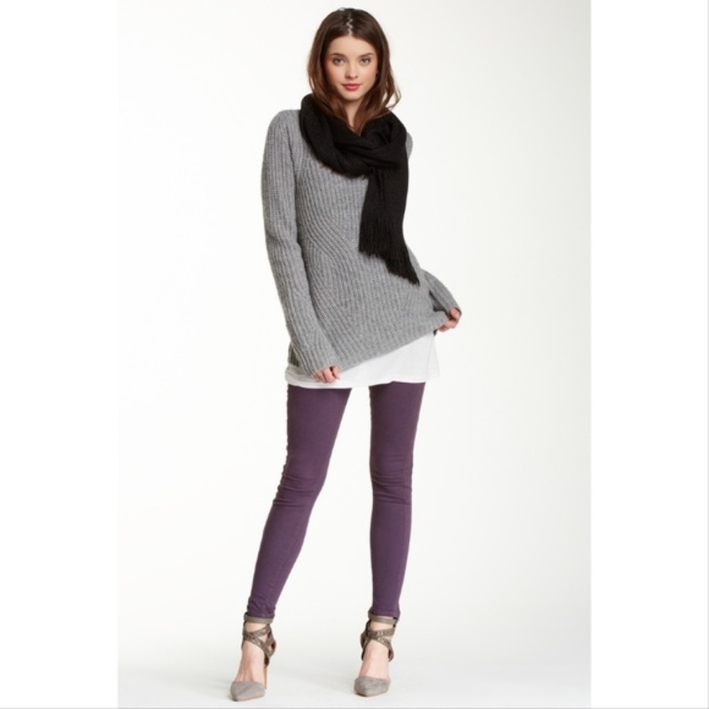 Joes Jeans Skinny Ankle Zip Moto Plum Perfect Midrise Stretch Jeans